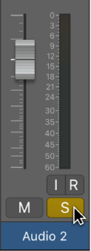 Figure. Pointing to the Solo button.
