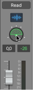 Figure. Surround control on channel strip.