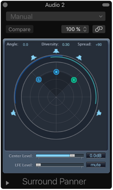 Figure. Stereo to Surround Panner window.