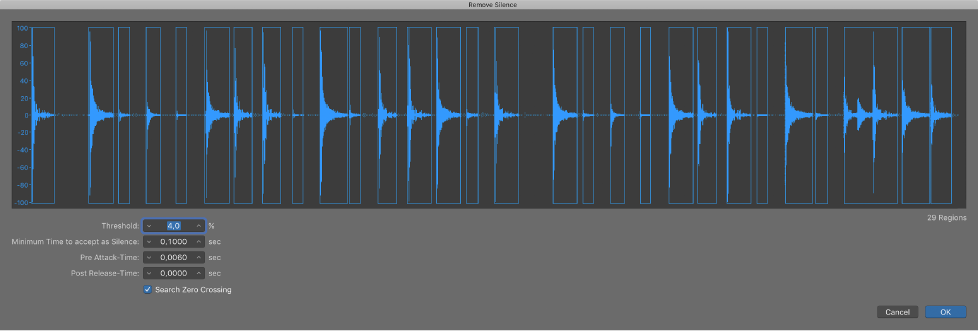 Figure. Remove Silence window.
