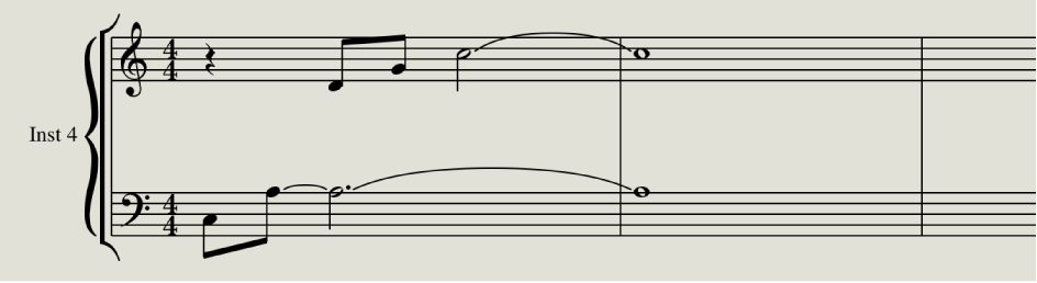 Figure. Result in Score Editor when No Overlap is deactivated.