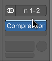 Figure. Placing the pointer above or below an existing slot, to choose a plug-in.