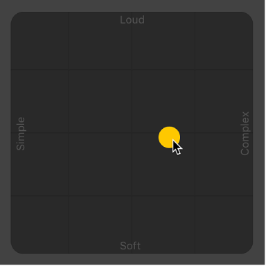Figure. XY pad in the Drummer Editor.