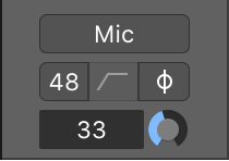 Figure. Channel strip audio device controls.