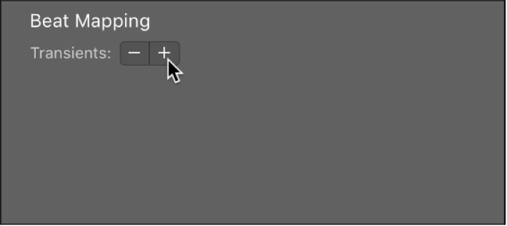 Figure. Beat Mapping track showing Minus and Plus buttons.