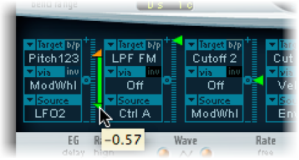 Figure. intensity slider, being set to the minimum amount.