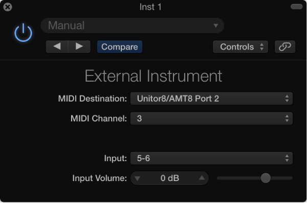 Figure. External Instrument window.