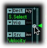 Figure. Intensity slider, showing small zero symbol.
