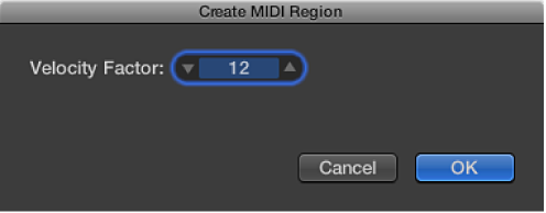 Figure. Create MIDI Region window.