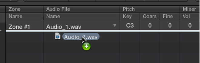 Figure. Audio file being dragged.