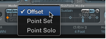 Figure. Morph Envelope Mode pop-up menu.