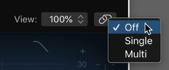 Figure. Pointing to the Link button in the plug-in window header.