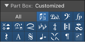 Figure. Part box group buttons.