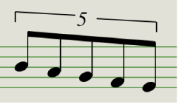 Figure. Example of a five tuplet.
