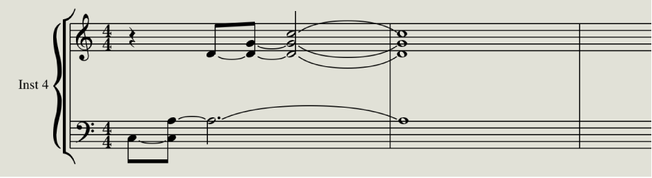 Figure. Result in Score Editor when No Overlap is activated.