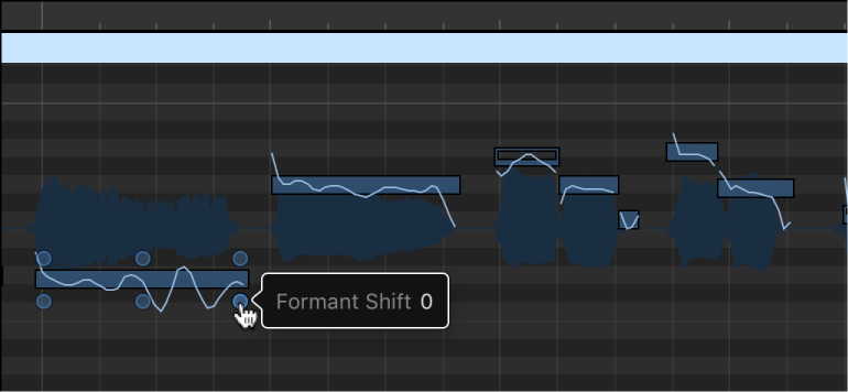 Figure. Audio Track Editor showing editing hotspots.