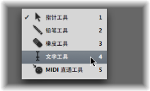 Figure. Tool menu in the Environment window.
