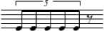 Figure. Example of a five tuplet.