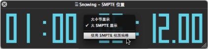 Figure. Giant SMPTE window with shortcut menu.