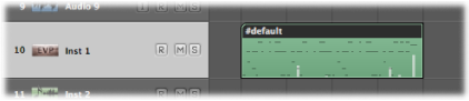 Figure. Arrange area with MIDI region on a software instrument track.