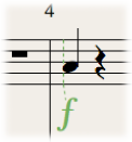 Figure. Guide lines in the Score Editor.