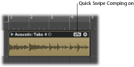 Figure. Audio take folder in Quick Swipe Comping editing mode.