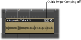 Figure. Audio take folder not in Quick Swipe Comping editing mode.