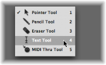 Figure. Tool menu in the Environment window.