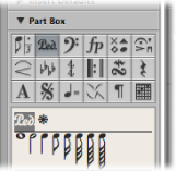 Figure. Sustain pedal symbols in the Part box.