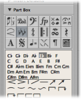 Figure. Key signature symbols in the Part box.