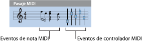 Figure. Illustration of a MIDI region.