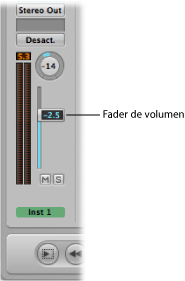 Figure. Channel strip with Volume fader.