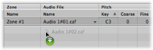 Figure. Audio file being dragged.