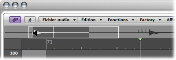 Figure. Sample Editor with the Prelisten icon over the waveform overview.