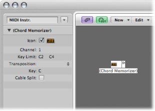 Figure. Chord memorizer object and its parameter box.