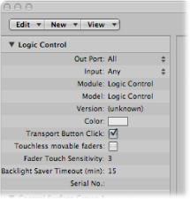Figure. Picture of Device Parameters in Control Surfaces window.