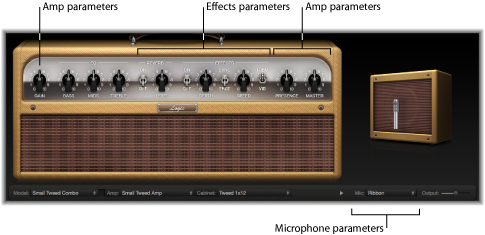 Figure. Amp Designer window, showing main interface areas.