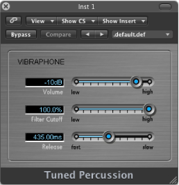 Figure. Tuned Percussion window.