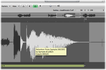 Figure. Sample Editor selection with two-headed arrow over the center.