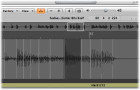 Figure. Sample Editor selection between two transient markers.