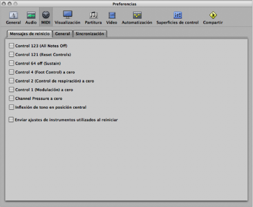 Figure. MIDI preferences.