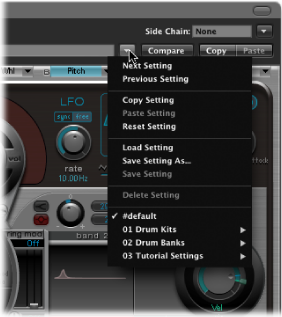 Figure. Settings menu.