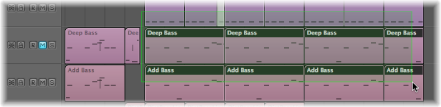 Figure. Arrange area showing multiple region selections.