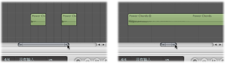 Figure. Zooming a region by dragging the scroll bar left or right.