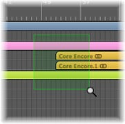 Figure. Arrange area showing a region selection with the Zoom tool.