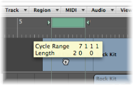 Figure. Bar ruler showing cycle range being dragged onto marker.