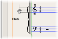 Figure. Layout tool over left margin of staff system.