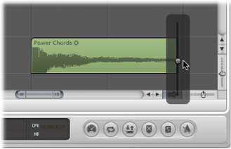 Figure. Zooming the region by dragging the Waveform Zoom slider half way up.