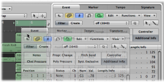 Figure. Event List tab being opened into a separate window by dragging Event tab.