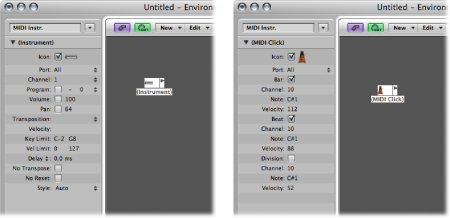 Figure. Object Parameter box displaying different parameters based on selected object.